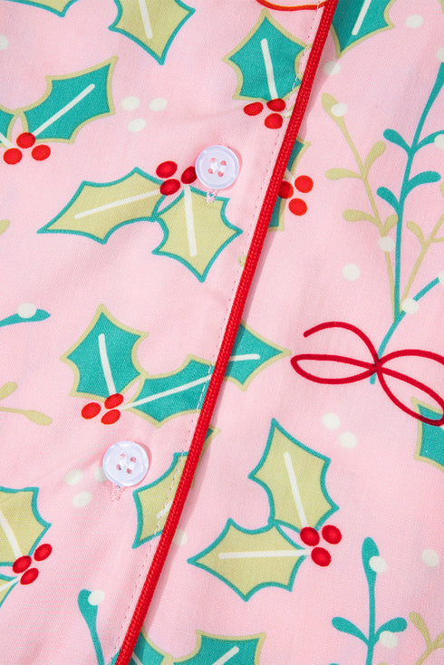 Floral Print Wide Leg Southern Belle Christmas Sleepwear