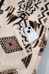 Geometric Print Long Sleeve Shirt Collar Zip Up Placket Binding Tape Jacket