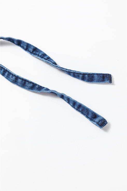 Drawstring Elastic Waist Loose Wide Leg Denim Jeans