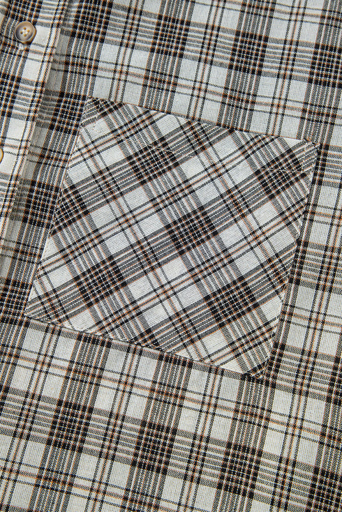 Southern Belle Checkered Plaid Loose Fit Hooded Shacket