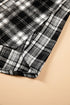 Plaid Long Sleeve V Neck Shift Shirt Jacket