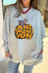 Leopard Print Pumpkin Graphic Mock Neck Sweatshirt