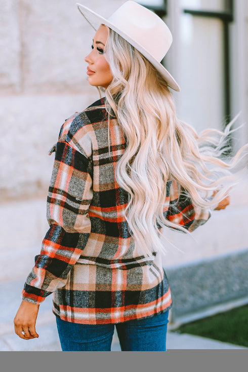 Relaxed Fit Brushed Plaid Button Down Shirt