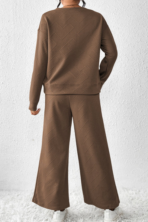 Ultra Loose Textured Slouchy Matching Pant Set
