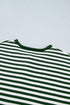 Striped Button Placket Drop Shoulder Long Sleeve Sweater