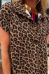Leopard Print Western Shift Button Collar Pocket Mini Dress