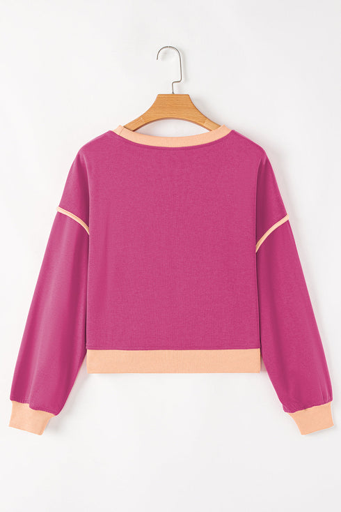 Paneled Loose Pullover And Lace Up Skort Two Piece Set