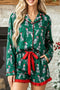 Dog Print Long Sleeve Two Piece Shift Lounge Set