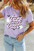 Polyester Cotton Slogan Graphic Round Neck Tee