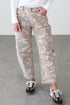 Camouflage Pattern Pocket Rivet Ankle Length Harem Fit Jeans