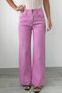 Double Button High Rise Wide Leg Flared Jeans