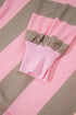 Striped Patch Pocket Split Hem Oversized Long Sleeve Sweatshirt