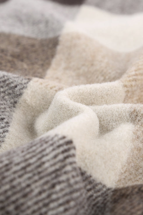 Paneled Pocketed Button Down Long Sleeve Plaid Shacket