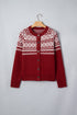 Geometric Print Button Front Long Sleeve Cardigan