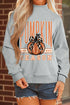 Oversize Pumpkin Print Mock Neck Graphic Sweatshirt