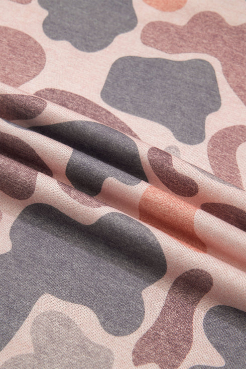 Mock Neck Camouflage Print Western Pullover Sweatshirt