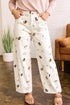 Abstract Dog Print Wide Leg Full Length Jeans