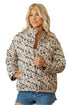 Camouflage Quilted Metal Button Collared Puffer Coat
