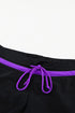 Contrast Waistband Tie Front Swim Shorts