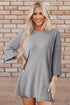Solid Ribbed Loose Tunic Top And Slim Short Sets