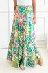 Bohemian Abstract Print High Waist Tiered Maxi Skirt