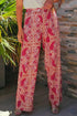 Bohemian Paisley Print Buttoned High Waist Wide Leg Pants