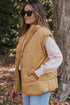 Pure Polyester Oversized Stand Collar Zip Vest