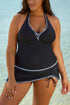 Empire Waist Halter V Neck Skirted Tankini Set