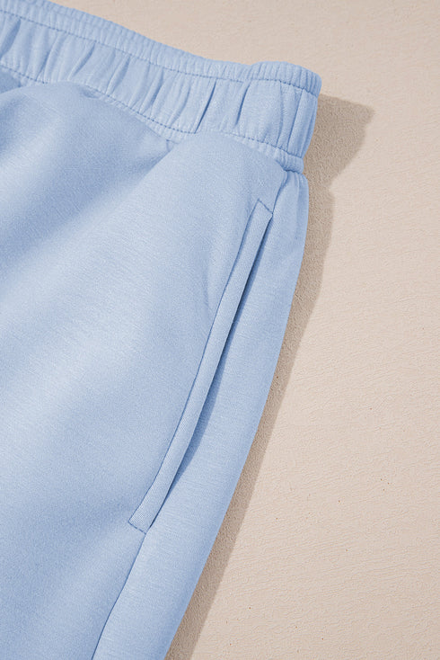 Puff Sleeve Pearl Embellished Scallop Trim Two Piece Dress