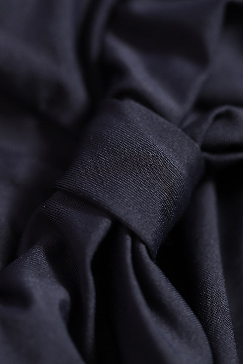 High Neck Mesh Insert Ruched Halter Tankini Top