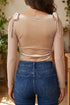 Velvet Bow Square Neck Sheer Long Sleeve Bodysuit