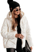 Casual Solid Quilted Hooded Zip Up Puffer Jacket