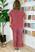 Mineral Wash Corduroy Short Sleeve Wide Leg Pant Set
