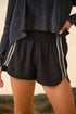Active Varsity Striped Elastic Waist Athleisure Casual Shorts