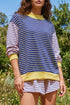 Striped Crew Neck Casual Long Sleeve Pullover Top