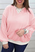 Ribbed Knit Long Sleeve Round Neck Top