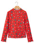 Elements Printed Long Sleeve Sheer Mesh Top