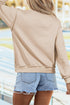 Slogan Graphic Exposed Seam Mock Neck Sweatshirt