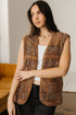 Sherpa Fleece Paisley Print Pocketed Western Vest