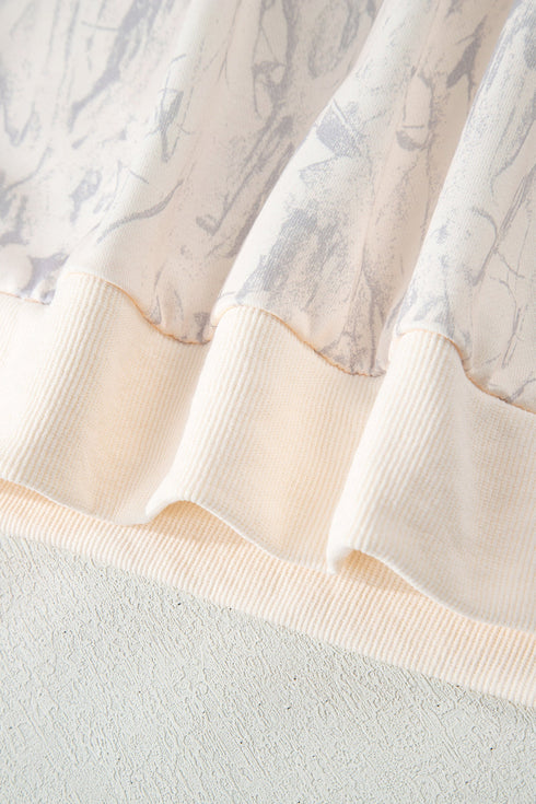 Camo Print Mock Neck Jogger Pant Set