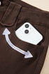 Button Fly Decorative Belt Loops Straight Leg Jeans