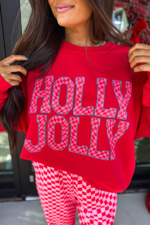 Slogan Graphic Plaid Two Piece Pant Set