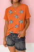 Sequin Pumpkin Print Round Neck Short Sleeve Tee