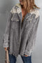 Casual Button Down Hooded Corduroy Shirt Jacket