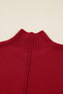 Cozy Mock Neck Ribbed Cuff Pocket Sweater Dress