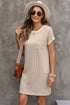 Twisted Ribbed Contrast Trim Shift T Shirt Dress