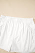 Solid Bow Decor Pocket Detail Plus Size Shorts