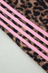 Leopard Print Striped Long Sleeve Top Pant Set