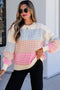 Round Neck Drop Shoulder Long Sleeve Pullover Sweater