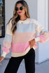 Round Neck Drop Shoulder Long Sleeve Pullover Sweater